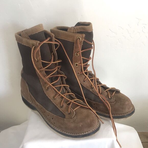 Danner River Gripper Felt Bottom Wading Fishing Boots Leather Mesh Men 6 M Brown - Picture 1 of 13